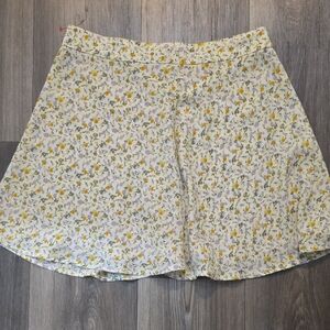Boheme Yellow and Purple Floral A-Line Skirt